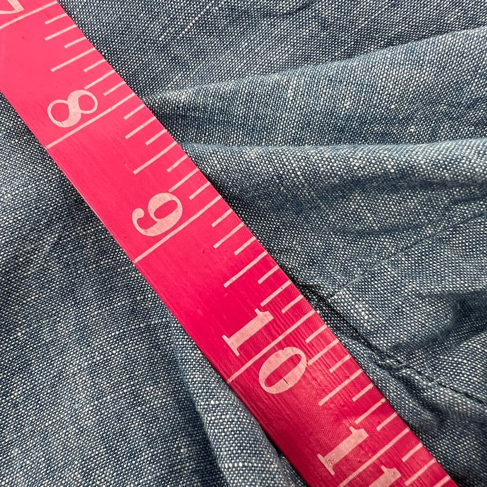 Ann Taylor LOFT The Riviera Shorts Women 6 Blue Linen Cotton Blend Scalloped Hem - Picture 10 of 11